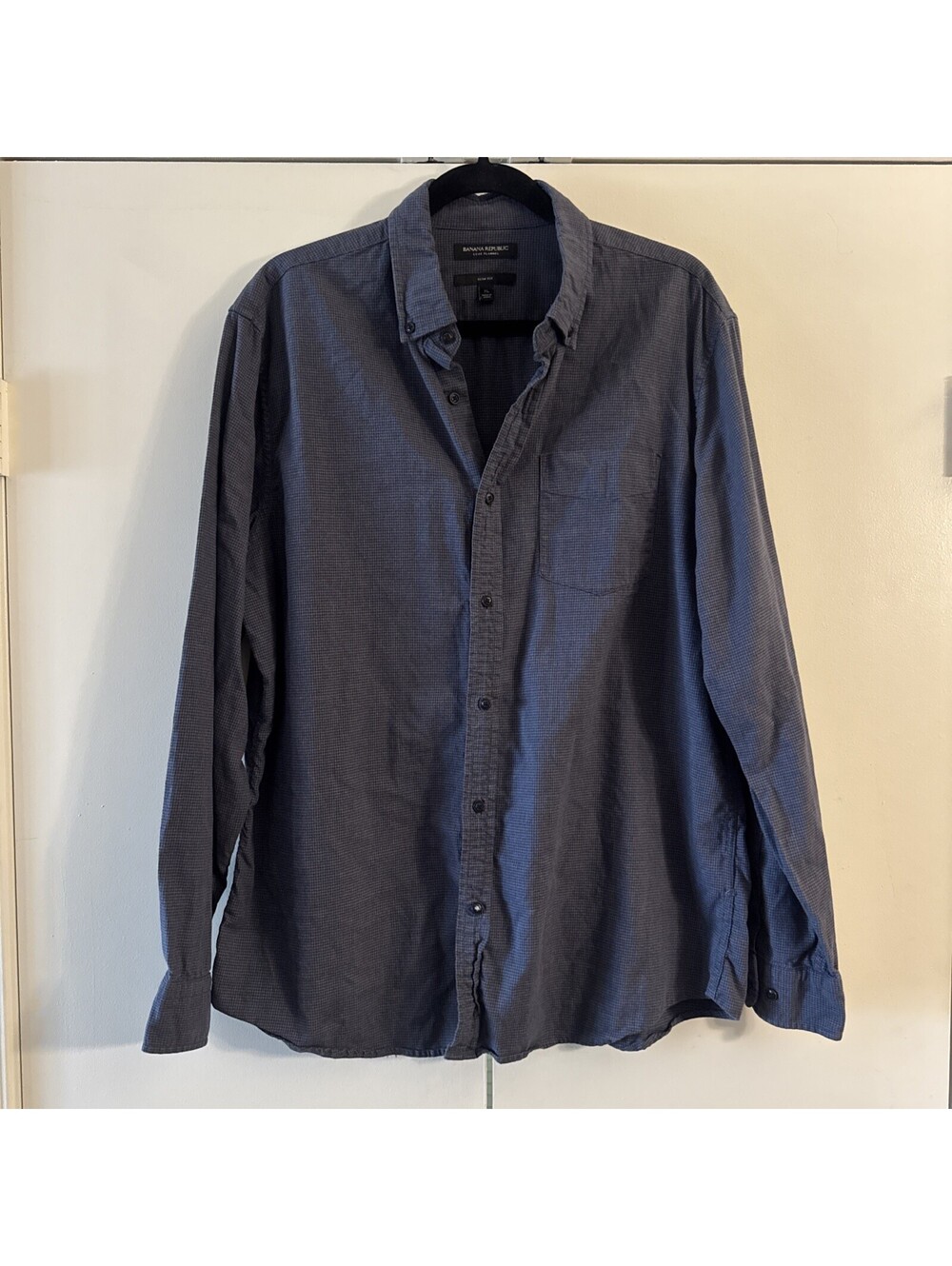 Banana Republic Men’s Luxe Flannel Blue Soft Casual Button Up Long Sleeve XL